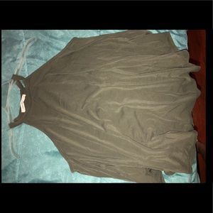 Olive high neck flowy halter top